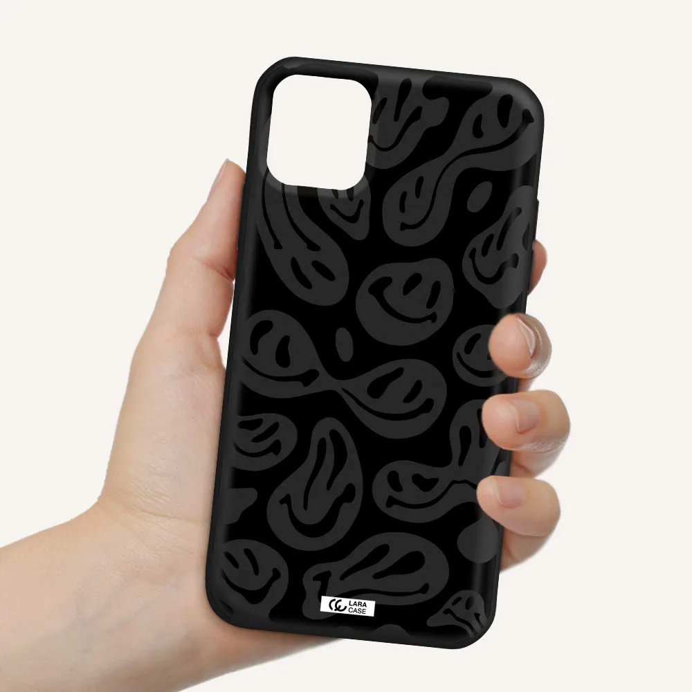 Smiley Faces Apple iPhone 11 Silicone black Case