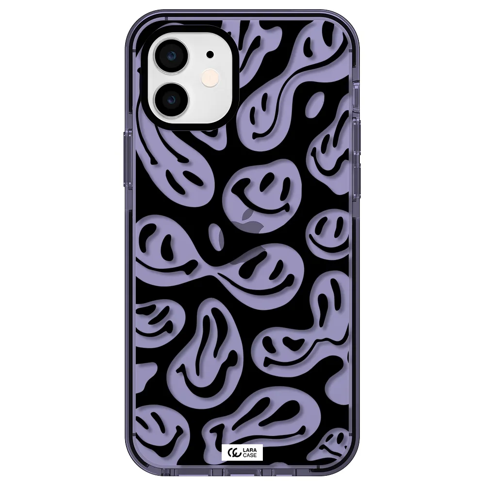 Smiley Faces Apple iPhone 12 impact Lilac Case