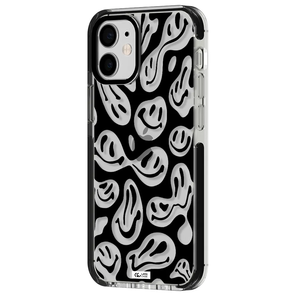 Smiley Faces Apple iPhone 12 mini impact black border Case