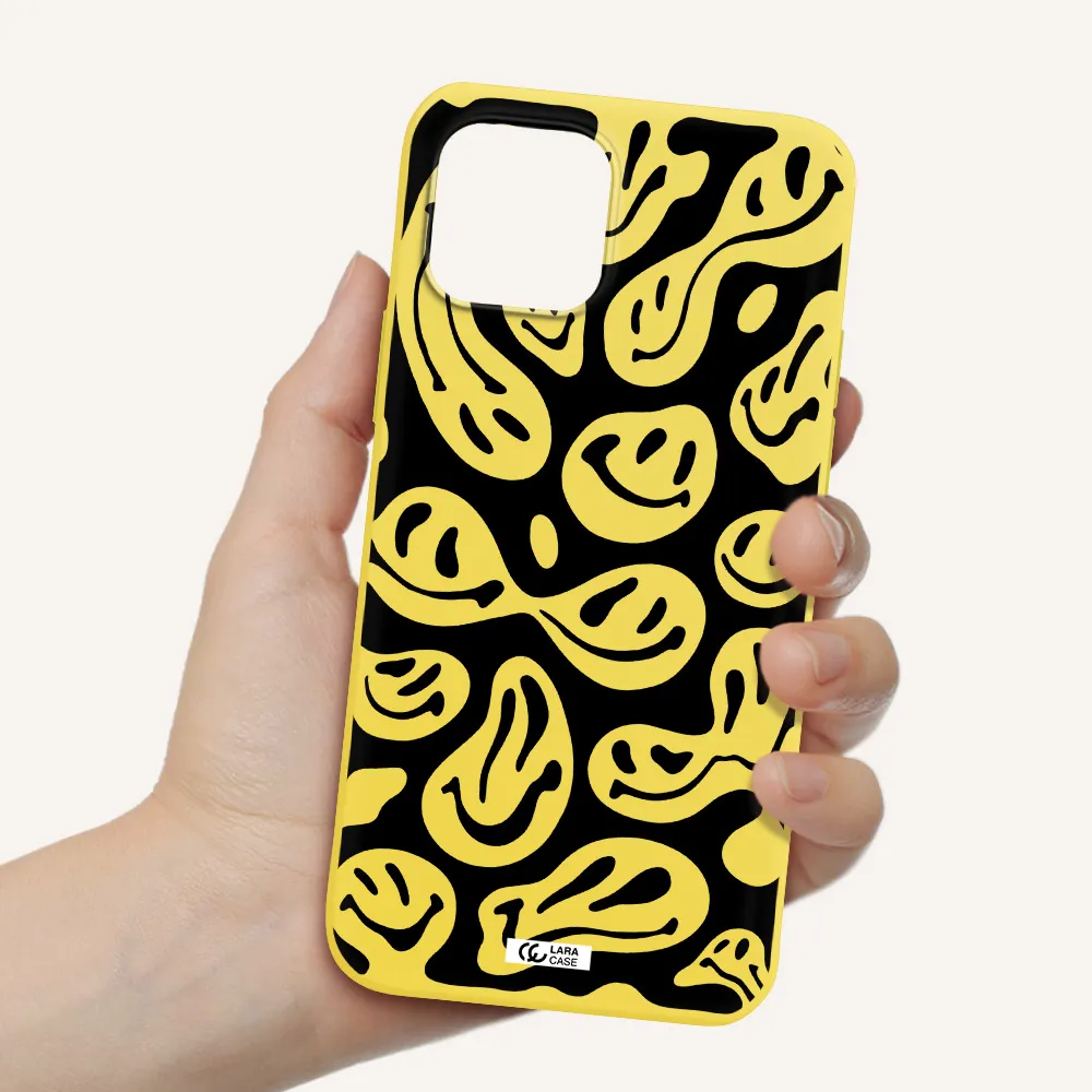 Smiley Faces Apple iPhone 12 mini Silicone canary yellow Case
