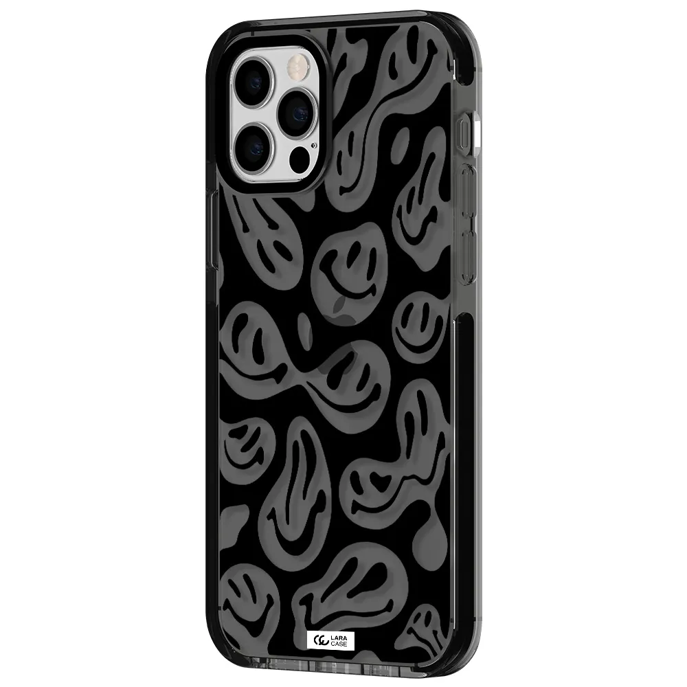 Smiley Faces Apple iPhone 12 pro impact Smoke Black Case