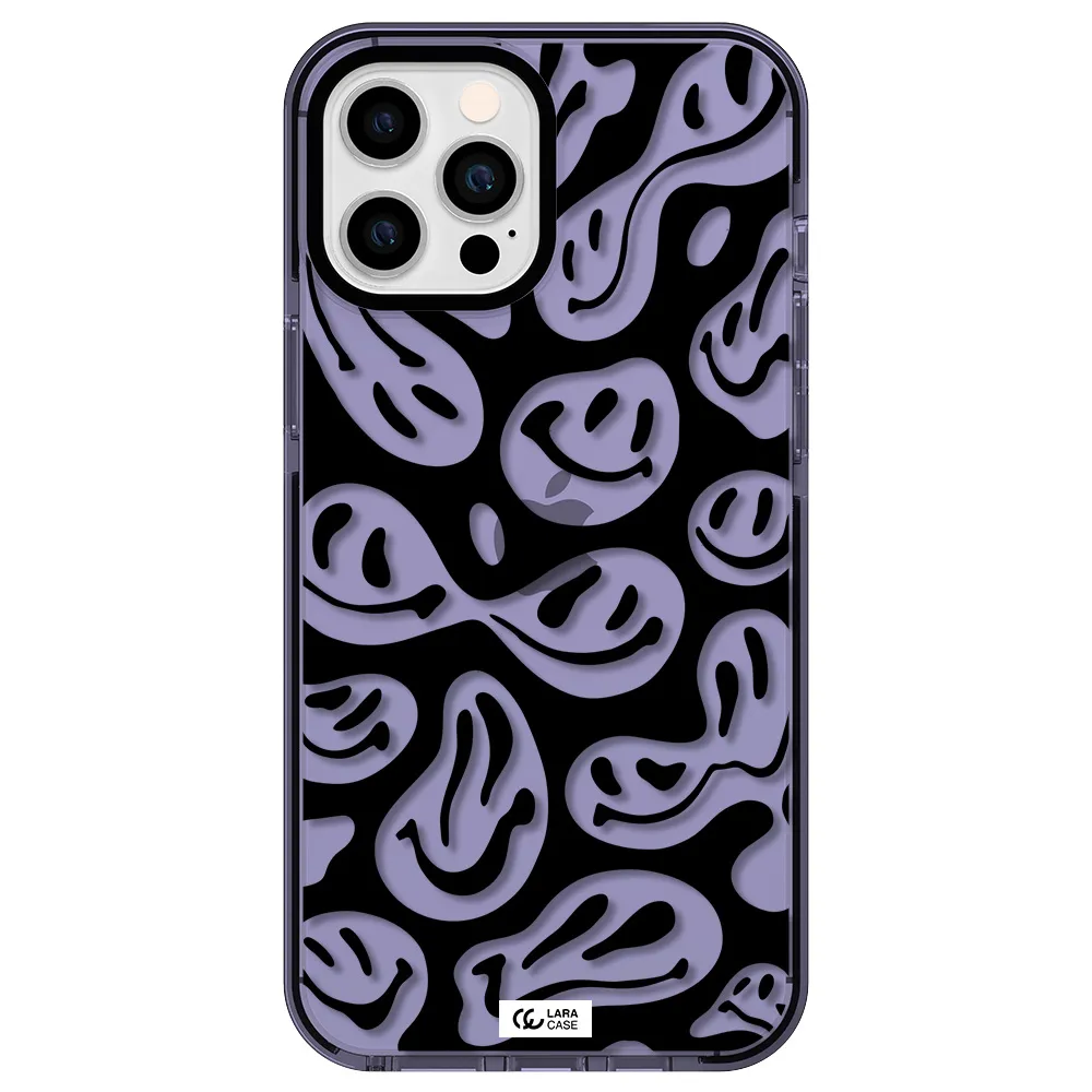 Smiley Faces Apple iPhone 12 pro max impact Lilac Case