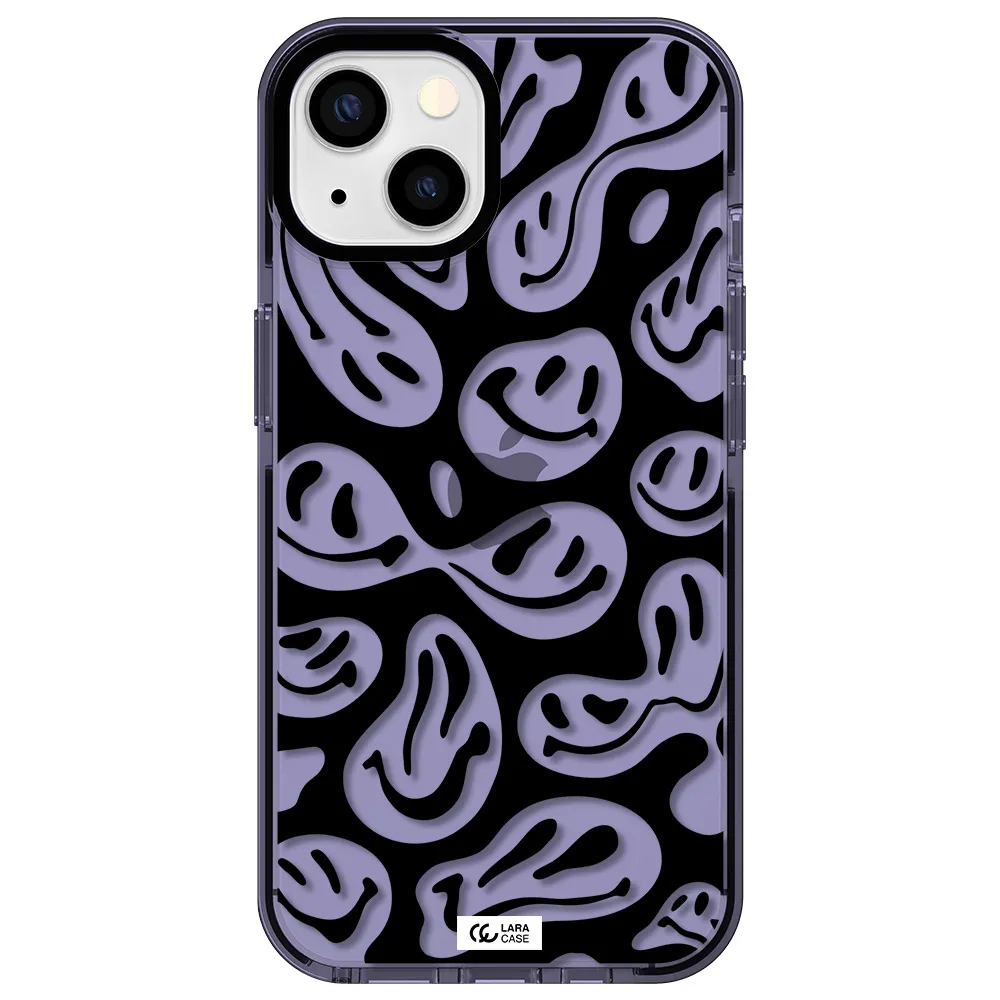 Smiley Faces Apple iPhone 13 impact Lilac Case
