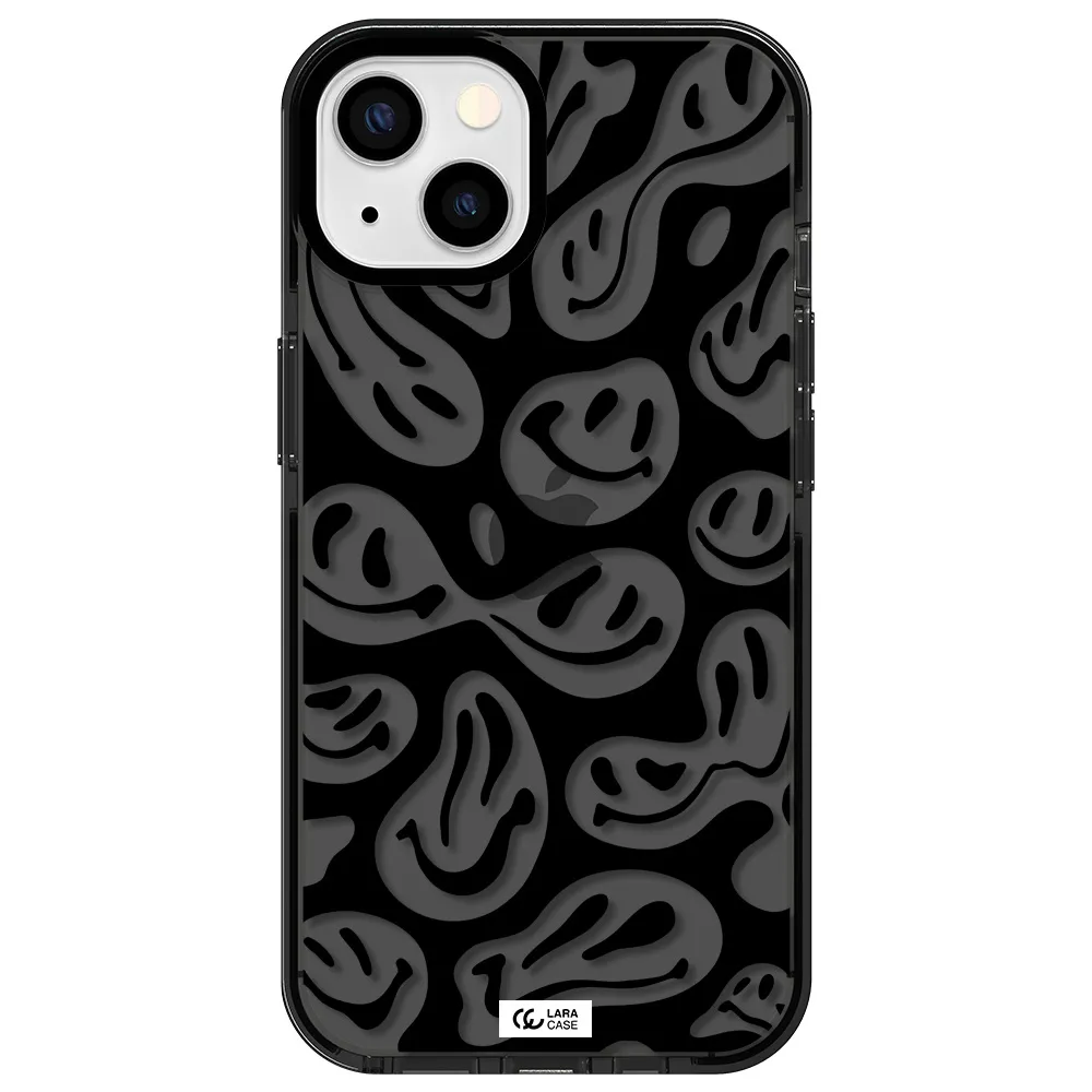 Smiley Faces Apple iPhone 13 impact Smoke Black Case