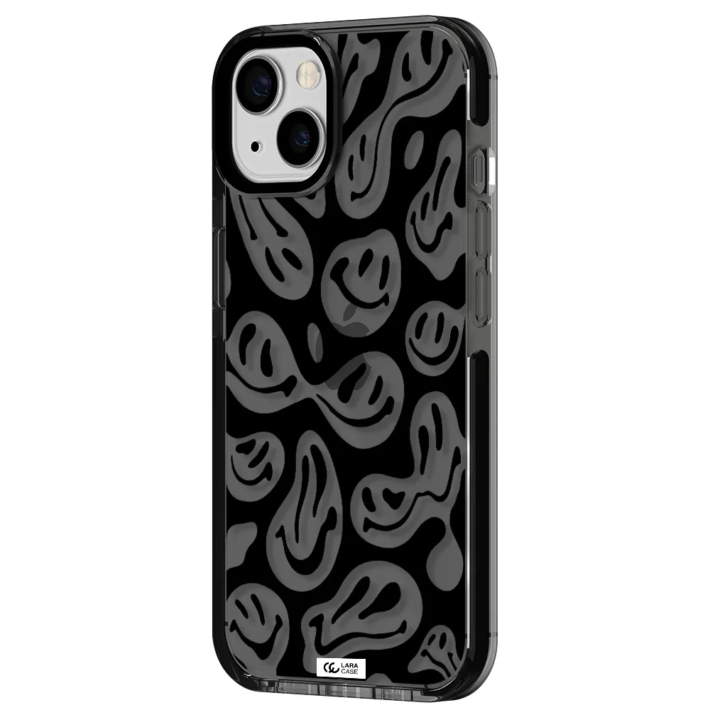 Smiley Faces Apple iPhone 13 impact Smoke Black Case