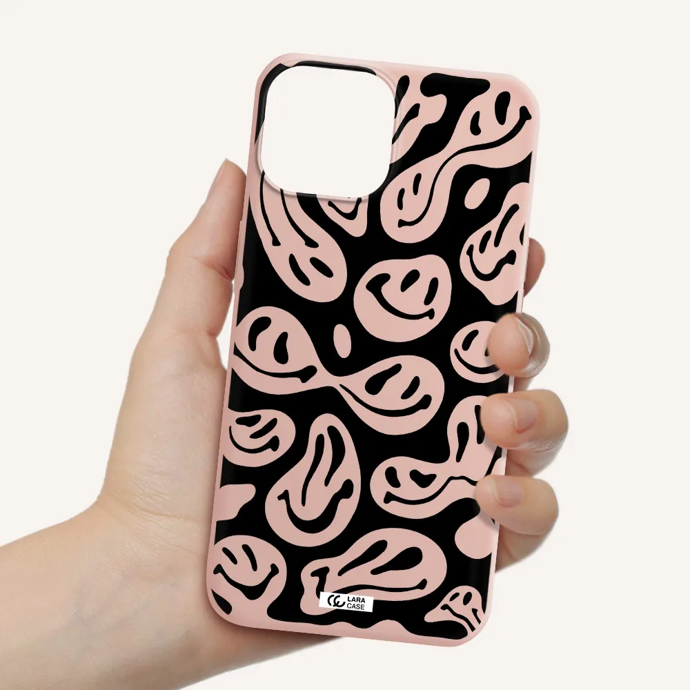 Smiley Faces Apple iPhone 13 mini Silicone pastel pink Case