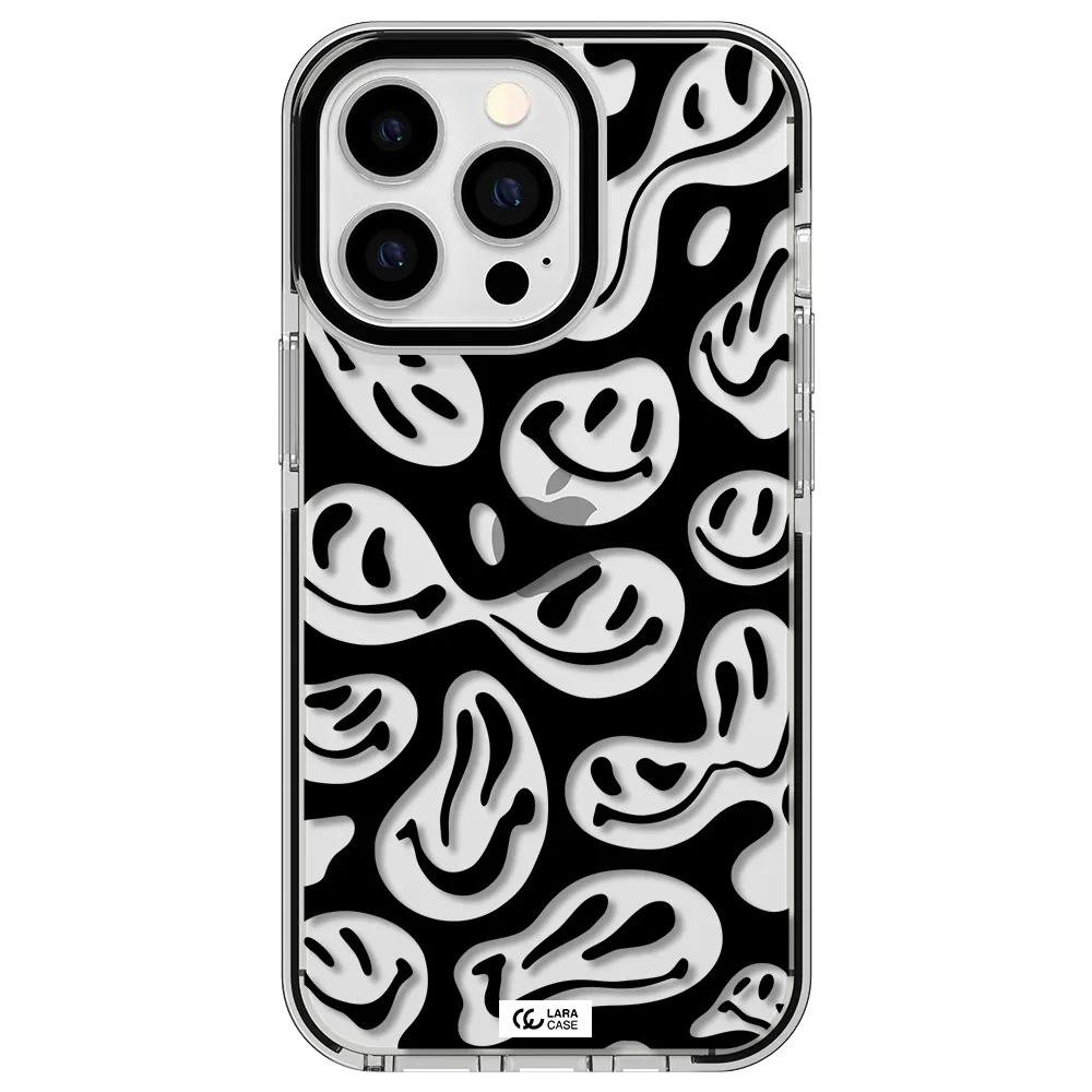 Smiley Faces Apple iPhone 13 Pro impact black border Case
