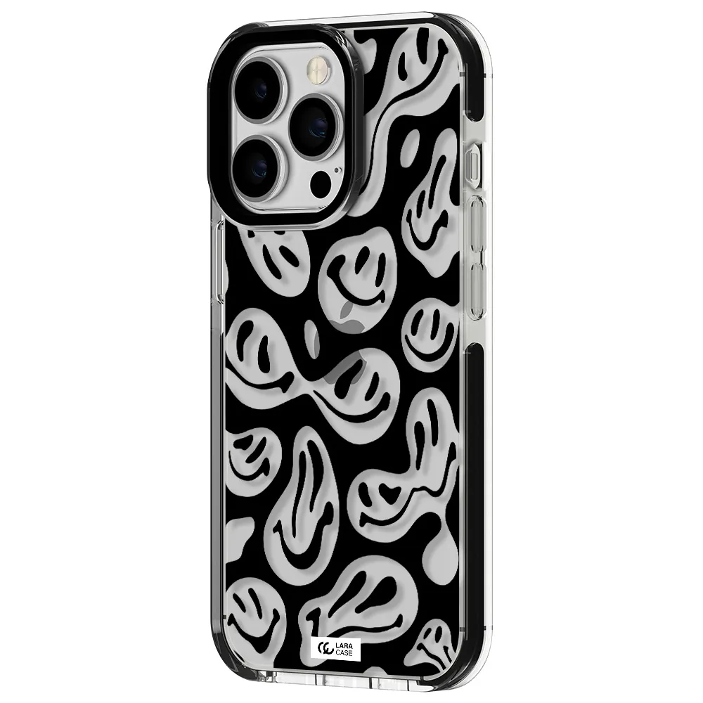 Smiley Faces Apple iPhone 13 Pro impact black border Case
