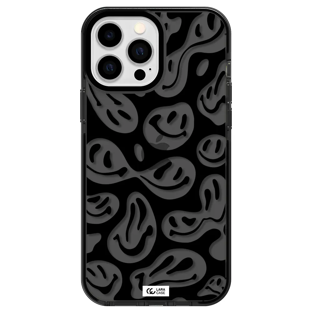 Smiley Faces Apple iPhone 13 Pro Max impact Smoke Black Case