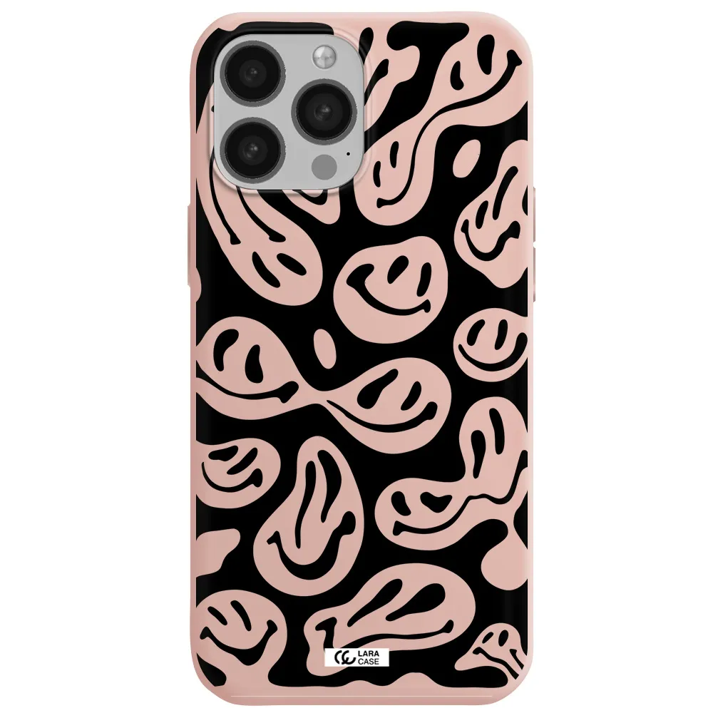Smiley Faces Apple iPhone 13 Pro Max Silicone pastel pink Case