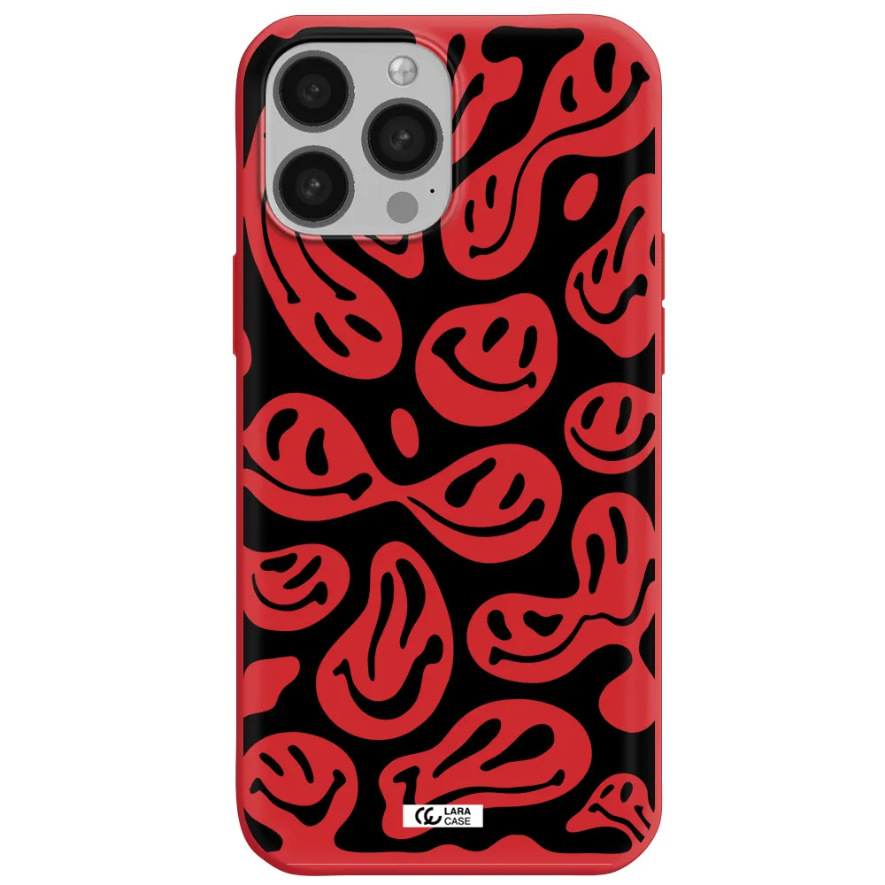 Smiley Faces Apple iPhone 13 Pro Silicone Imperial Red Case