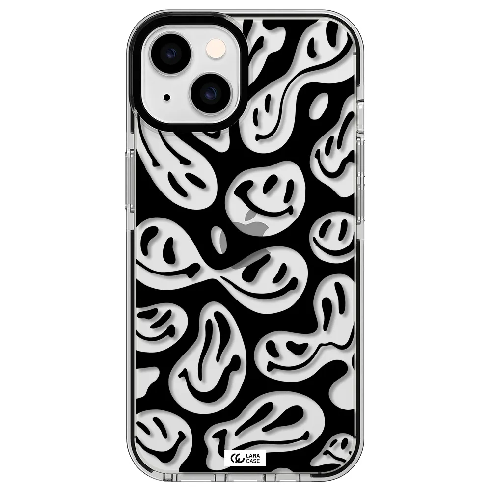 Smiley Faces Apple iPhone 14 impact black border Case