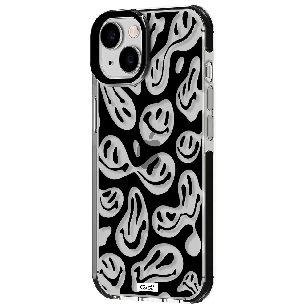 Smiley Faces Apple iPhone 14 impact black border Case