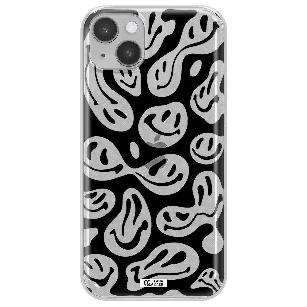 Smiley Faces Apple iPhone 14 plus Clear TPU Case