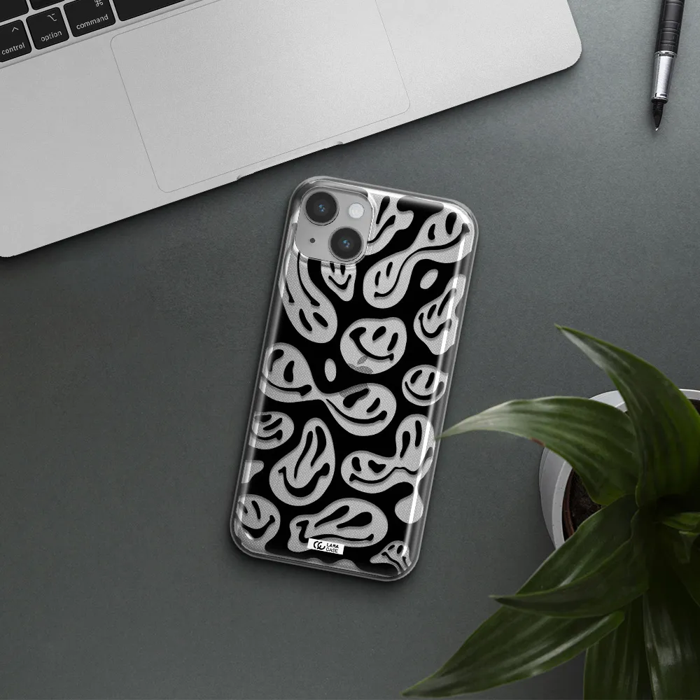 Smiley Faces Apple iPhone 14 plus Clear TPU Case