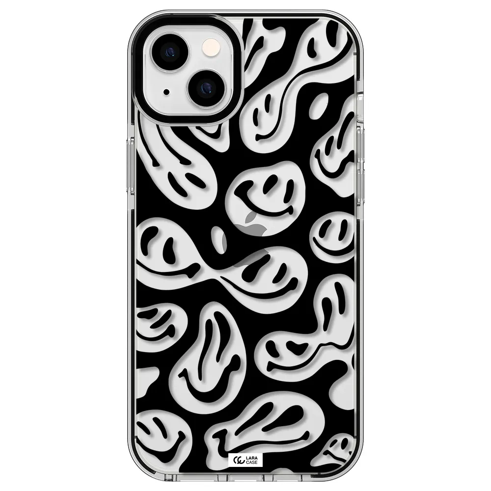 Smiley Faces Apple iPhone 14 plus impact black border Case