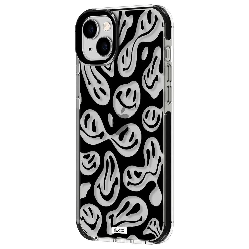 Smiley Faces Apple iPhone 14 plus impact black border Case