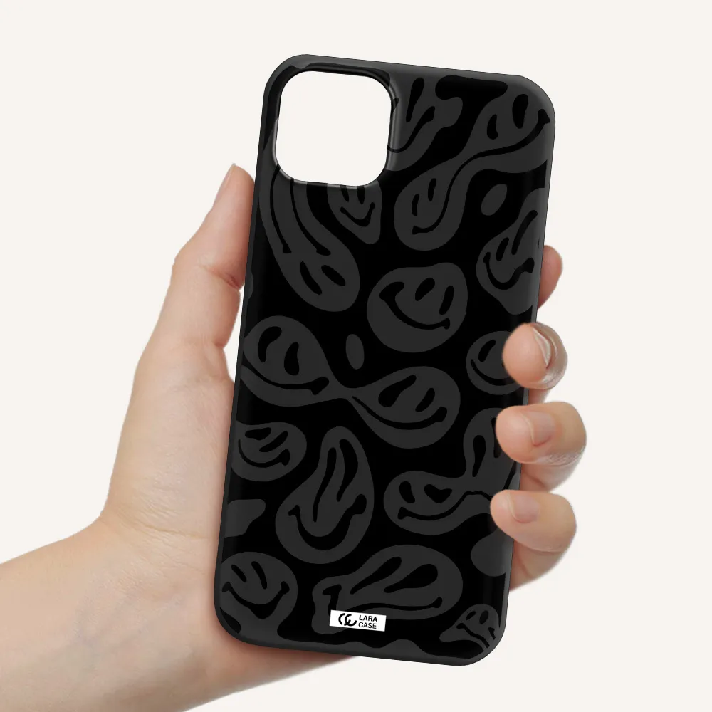 Smiley Faces Apple iPhone 14 plus Silicone black Case