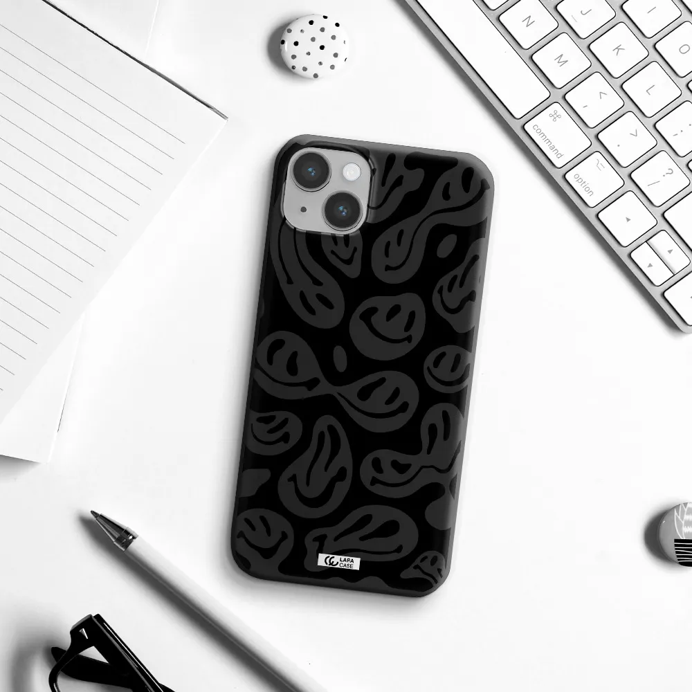 Smiley Faces Apple iPhone 14 plus Silicone black Case