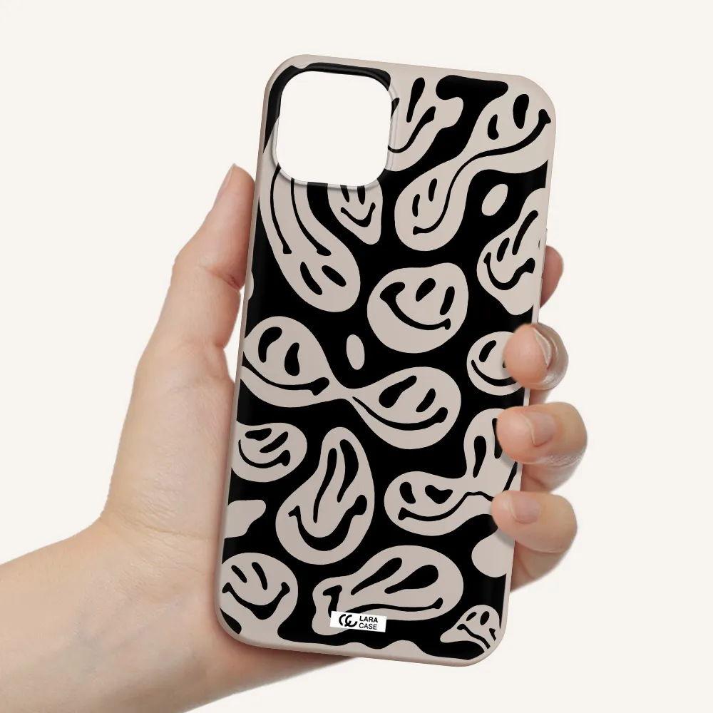 Smiley Faces Apple iPhone 14 plus Silicone Stone Case