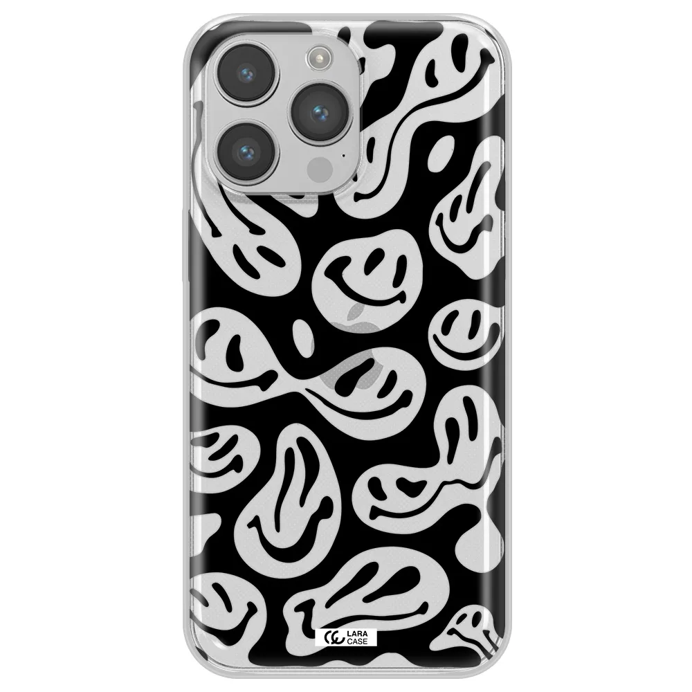Smiley Faces Apple iPhone 14 pro Clear TPU Case
