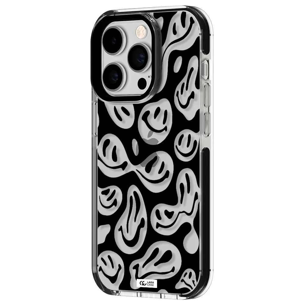 Smiley Faces Apple iPhone 14 pro impact black border Case