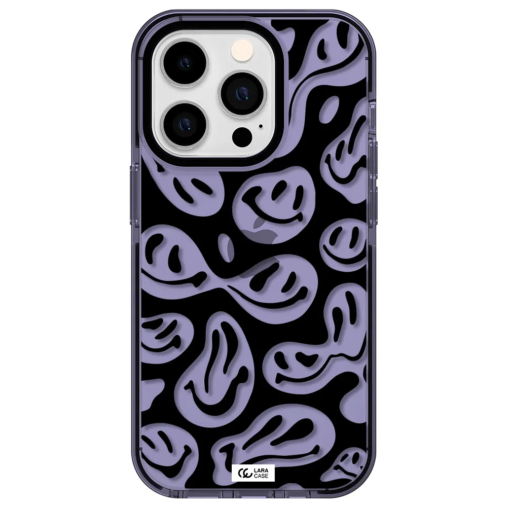 Smiley Faces Apple iPhone 14 pro impact Lilac Case