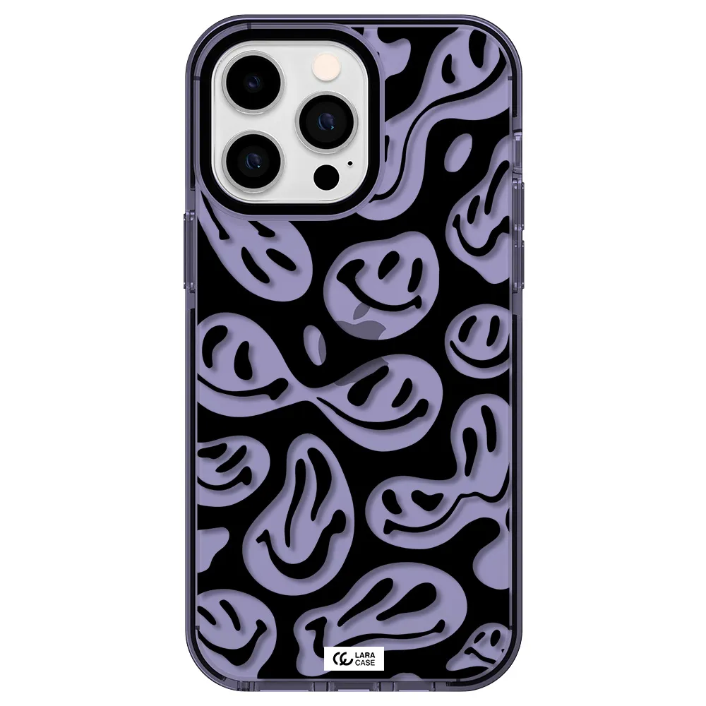 Smiley Faces Apple iPhone 14 pro max impact Lilac Case