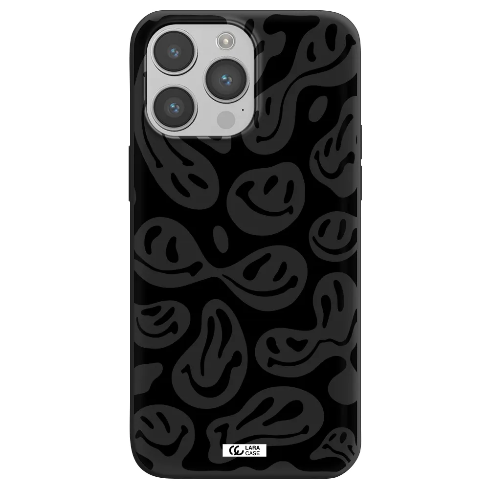 Smiley Faces Apple iPhone 14 pro Silicone black Case