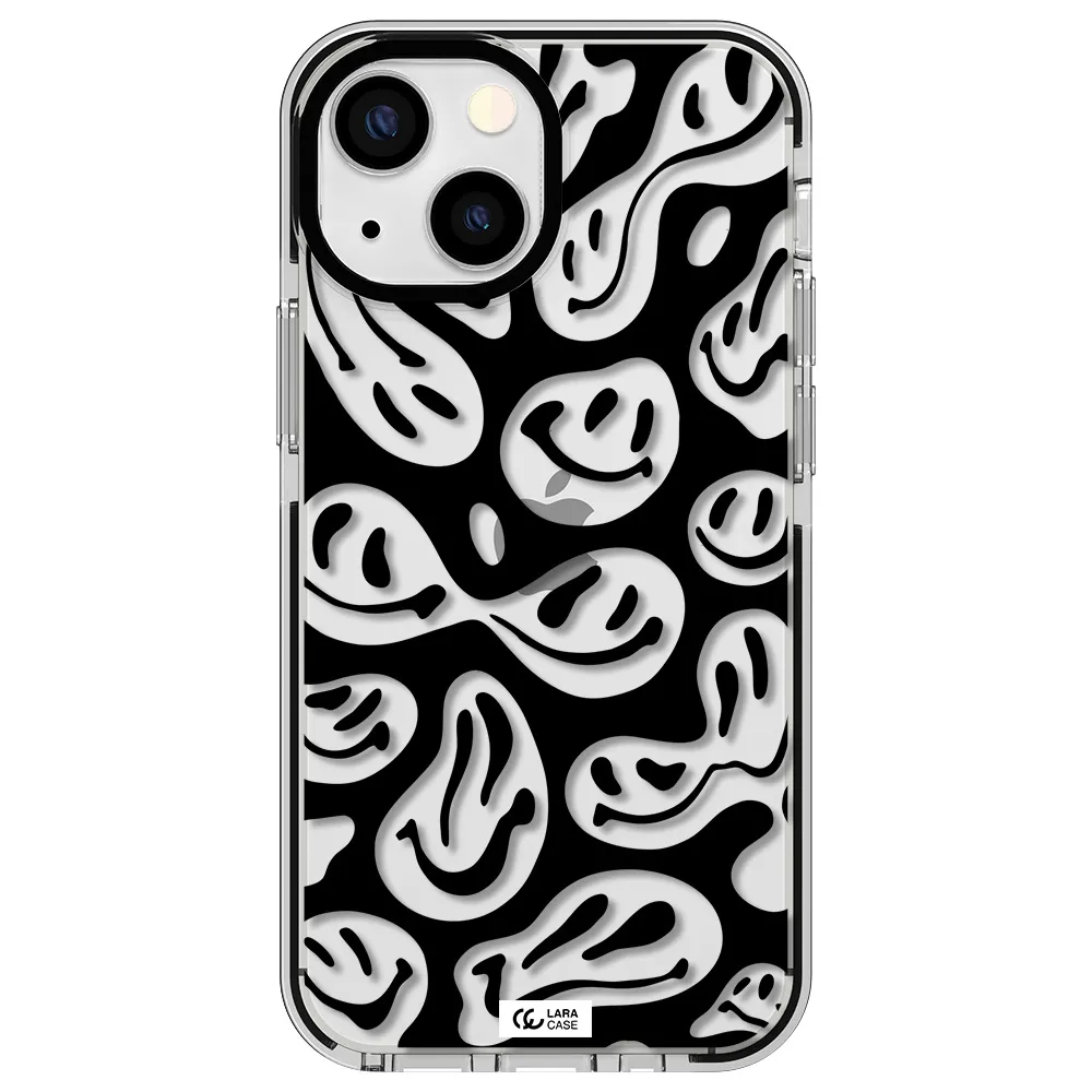 Smiley Faces Apple iPhone 15 impact black border Case