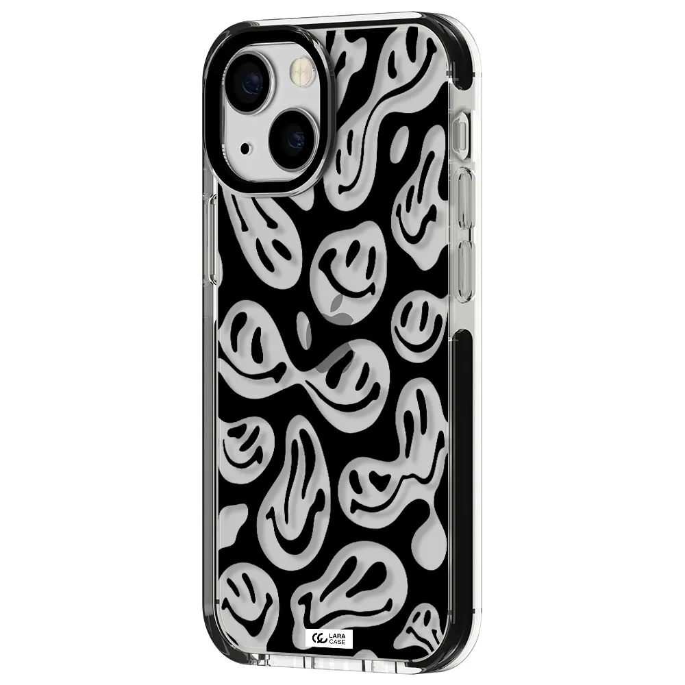 Smiley Faces Apple iPhone 15 impact black border Case