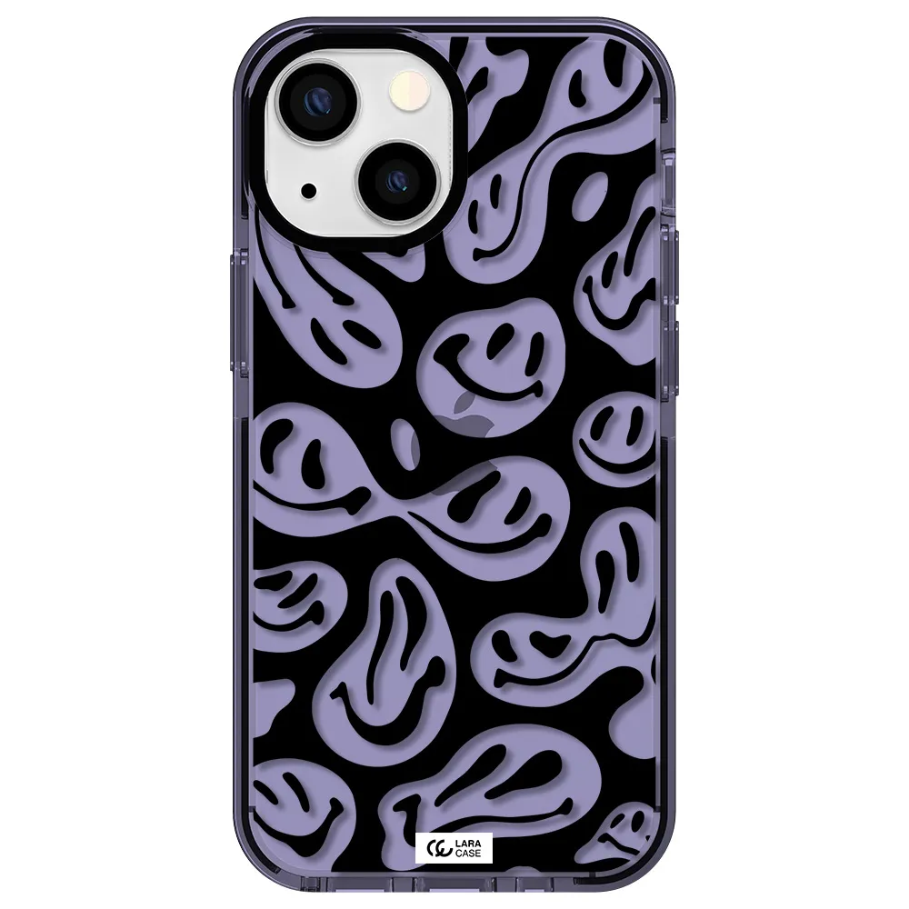 Smiley Faces Apple iPhone 15 impact Lilac Case