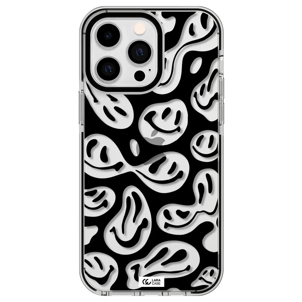 Smiley Faces Apple iPhone 15 Pro impact black border Case