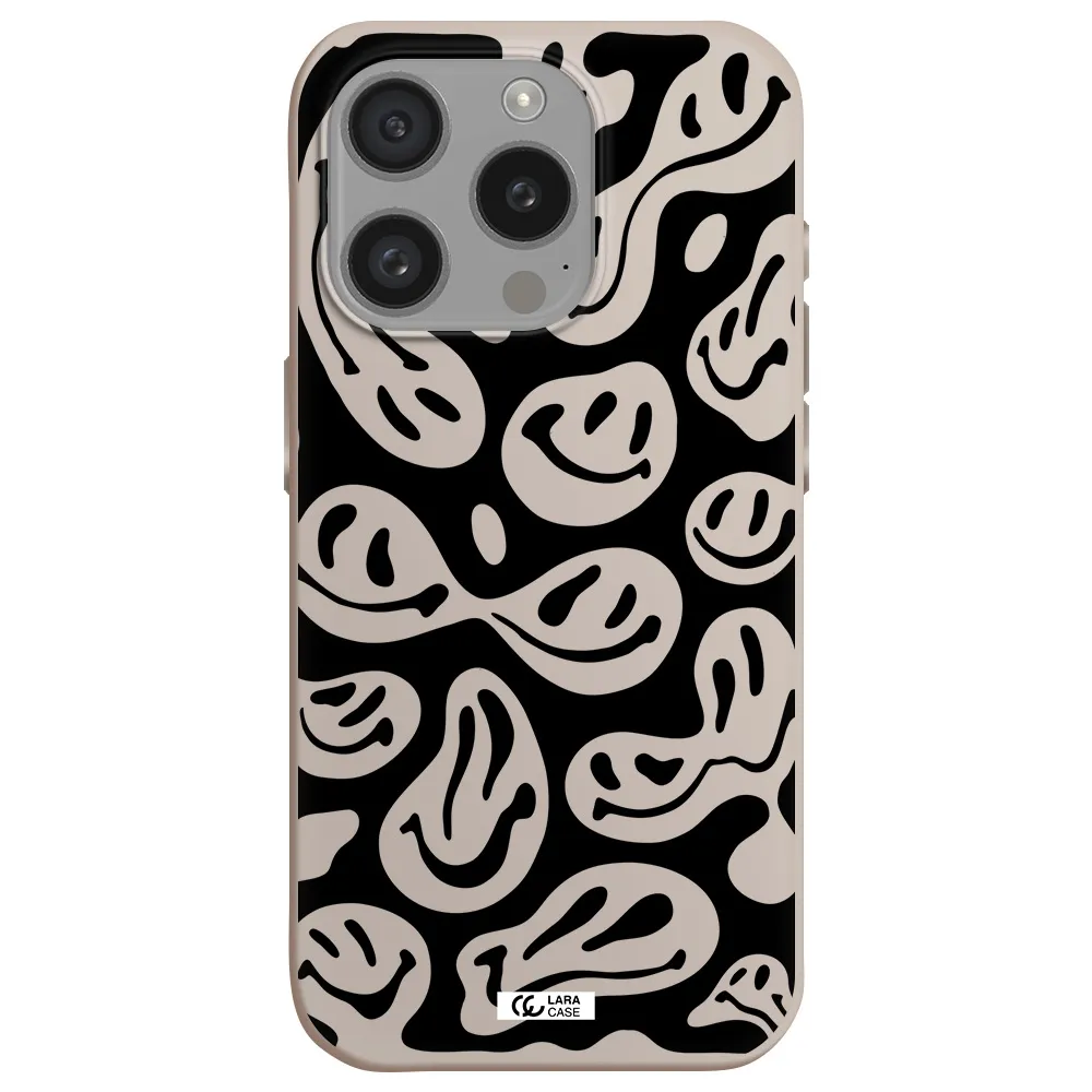 Smiley Faces Apple Iphone 15 Pro Silicone Stone Case