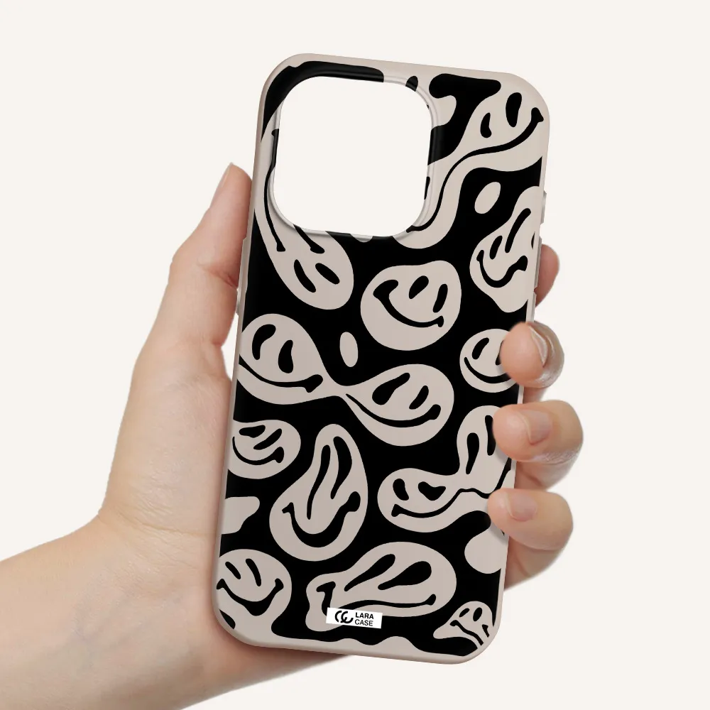 Smiley Faces Apple Iphone 15 Pro Silicone Stone Case