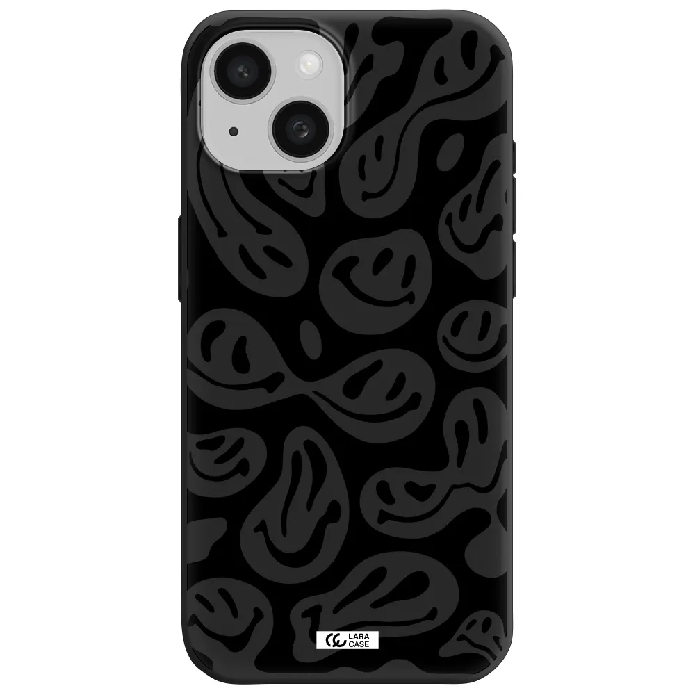Smiley Faces Apple iPhone 15 Silicone black Case