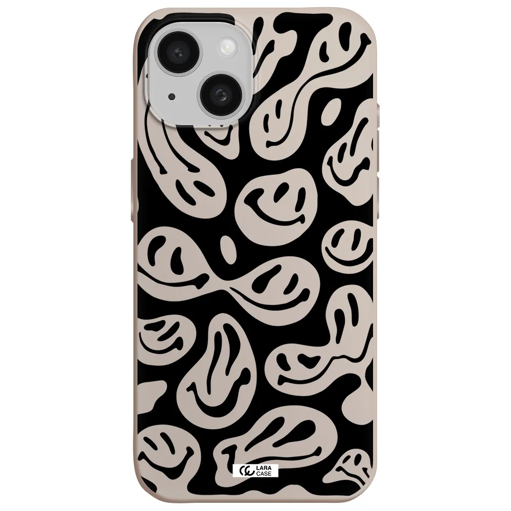 Smiley Faces Apple iPhone 15 Silicone Stone Case