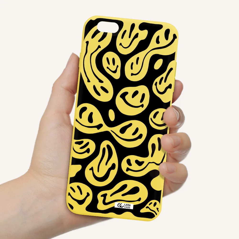 Smiley Faces Apple iPhone 6 s plus Silicone canary yellow Case