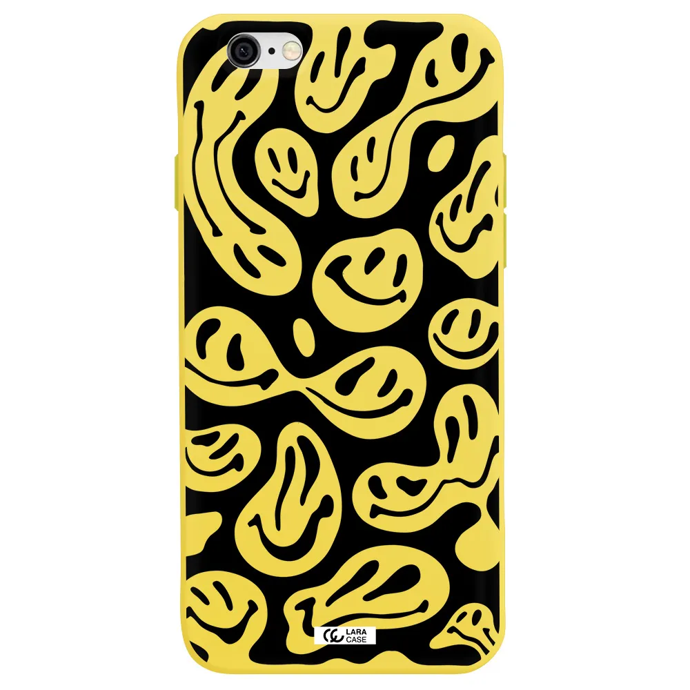 Smiley Faces Apple iPhone 6 Silicone canary yellow Case