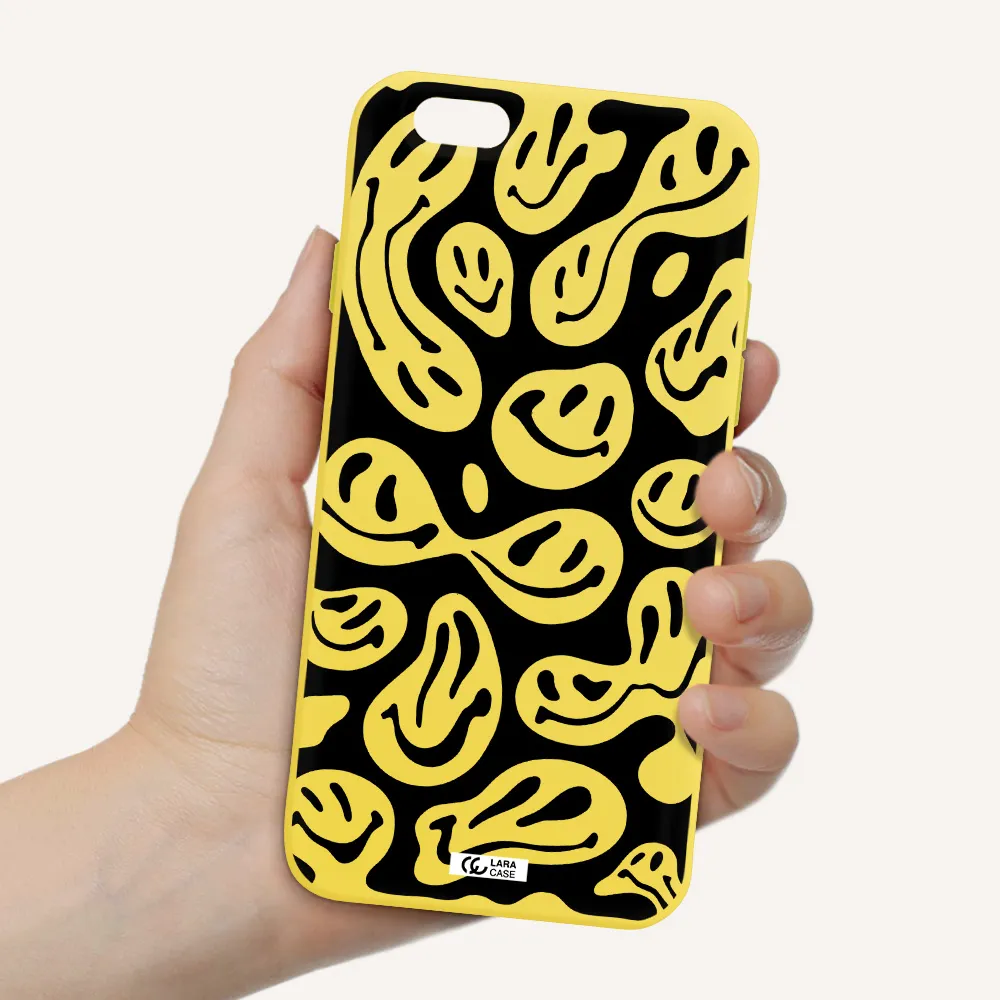 Smiley Faces Apple iPhone 6 Silicone canary yellow Case
