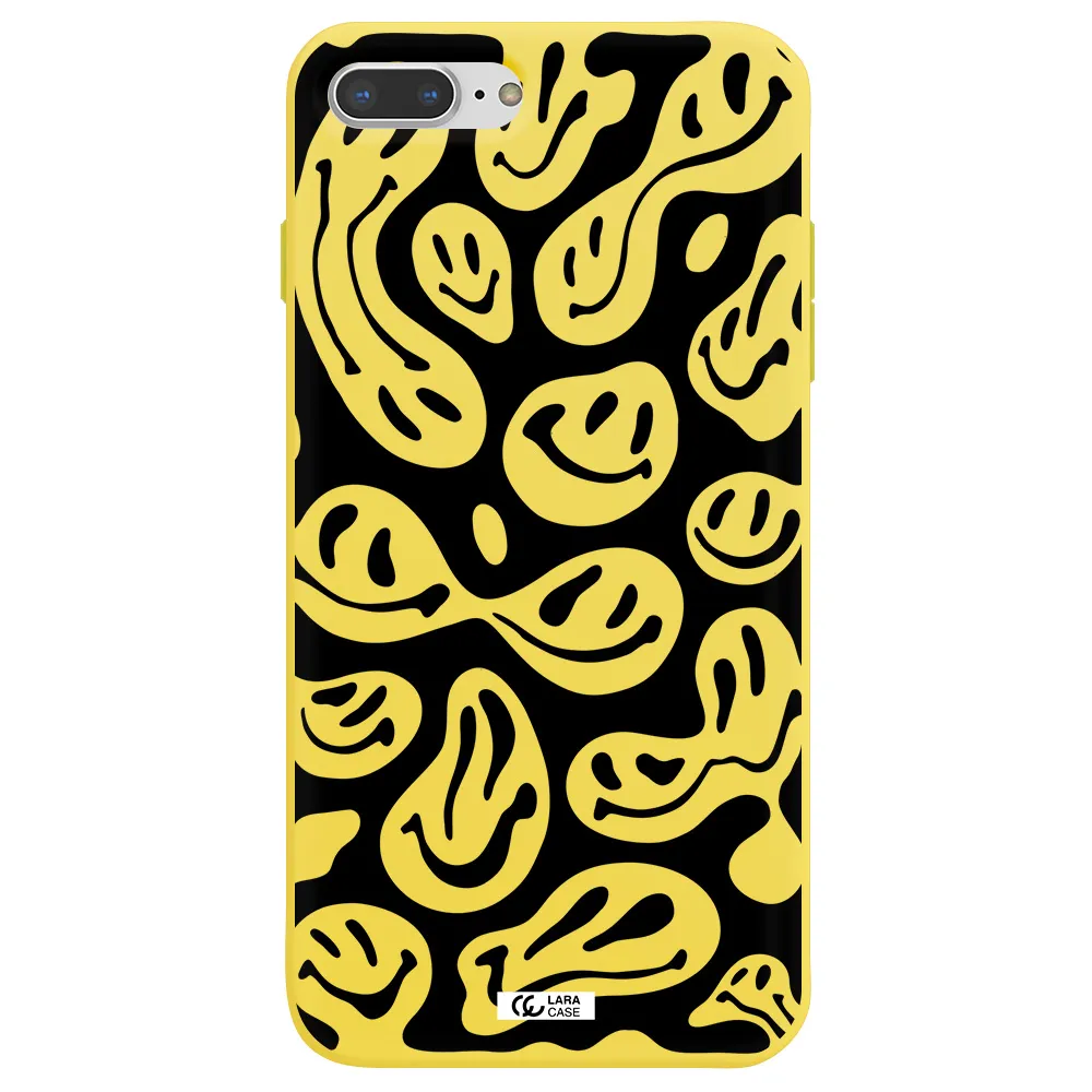 Smiley Faces Apple iPhone 7 plus Silicone canary yellow Case