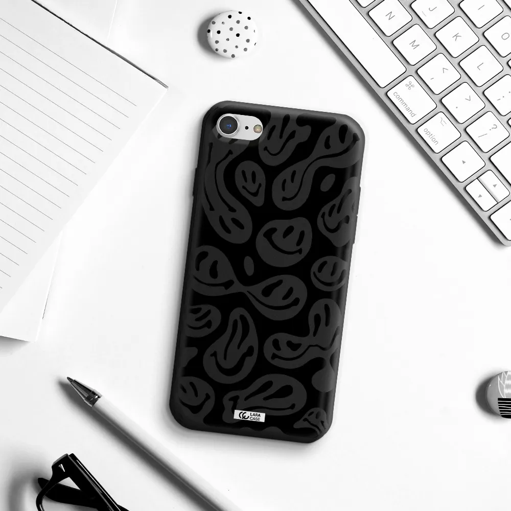Smiley Faces Apple iPhone 7 Silicone black Case