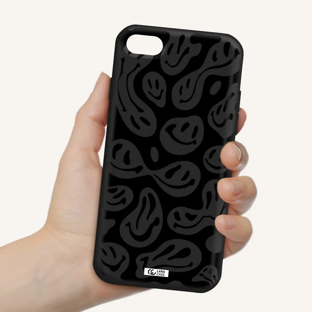 Smiley Faces Apple iPhone 8 Silicone black Case