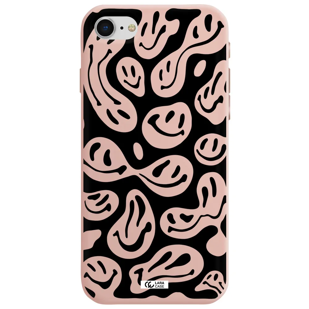 Smiley Faces Apple iPhone se 2020 Silicone pastel pink Case