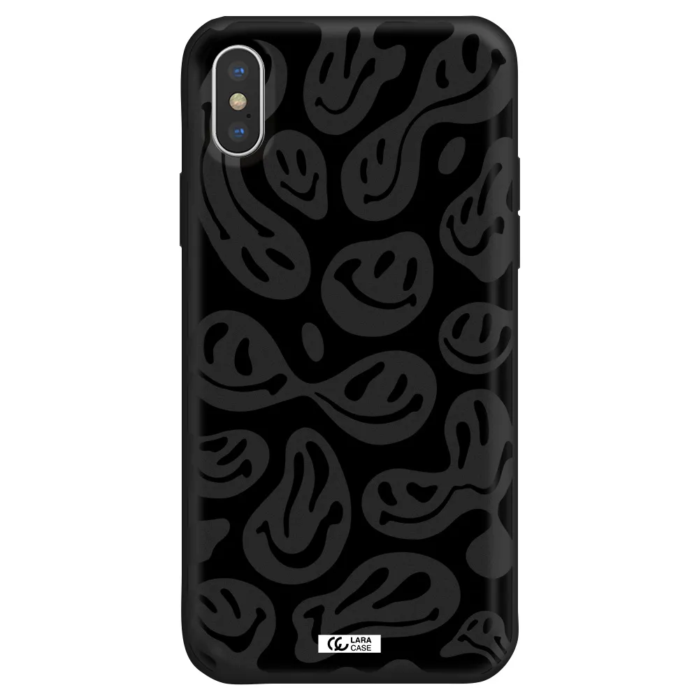 Smiley Faces Apple iPhone X Silicone black Case