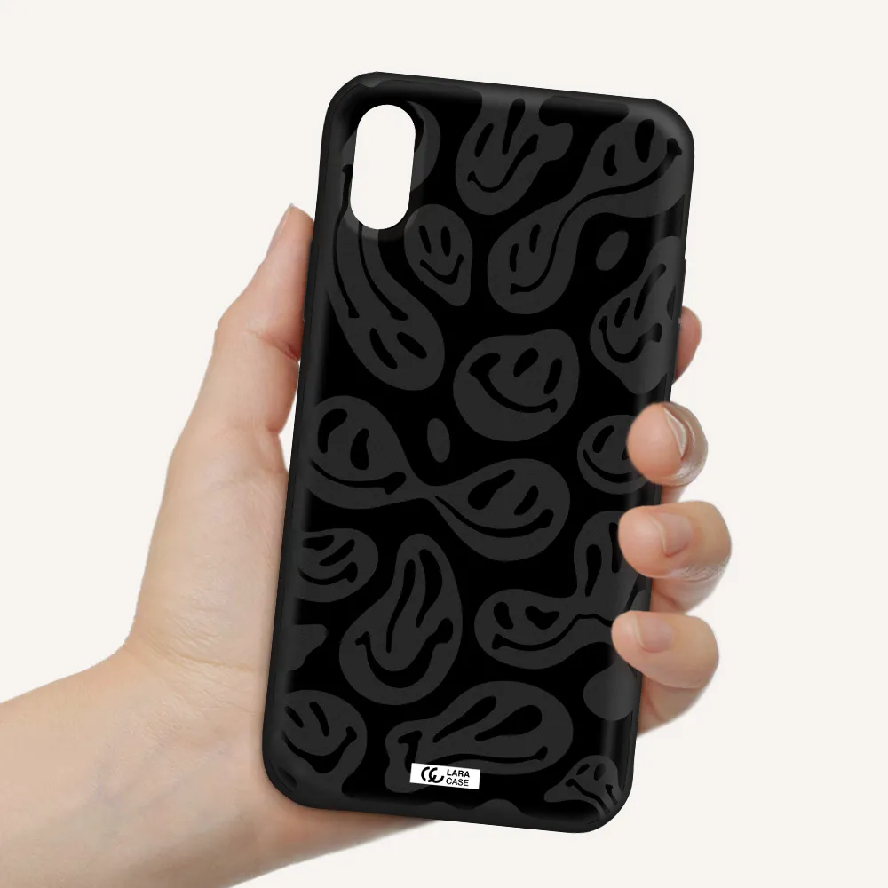 Smiley Faces Apple iPhone X Silicone black Case