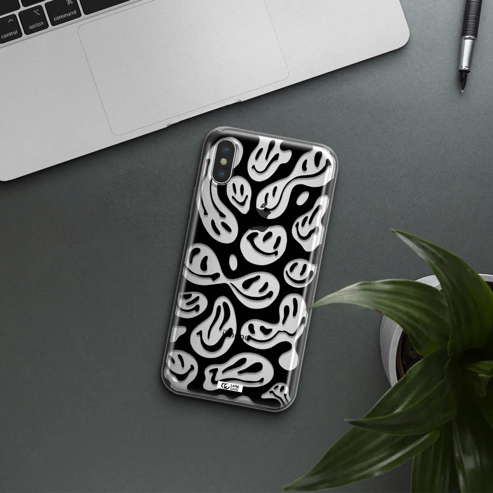 Smiley Faces Apple iPhone XS Clear TPU Case