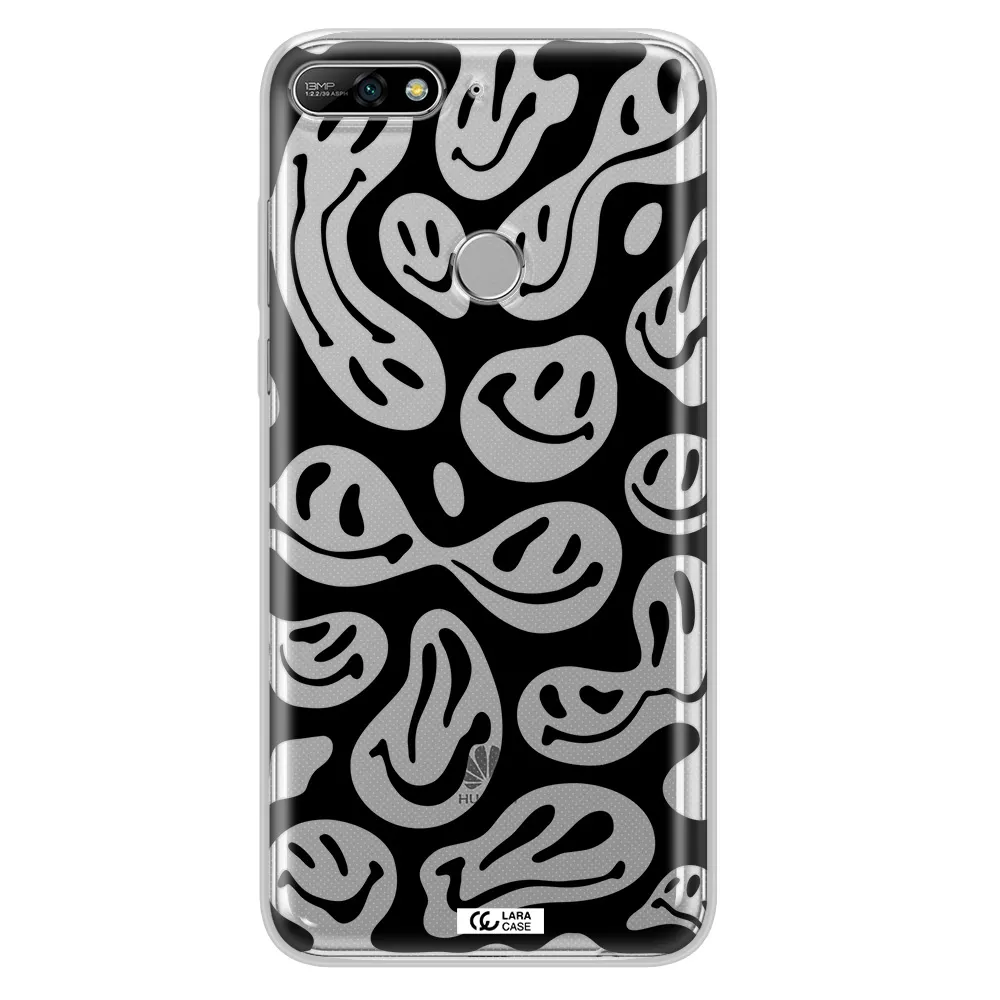 Smiley Faces Huawei Y7 2018 Clear TPU Case