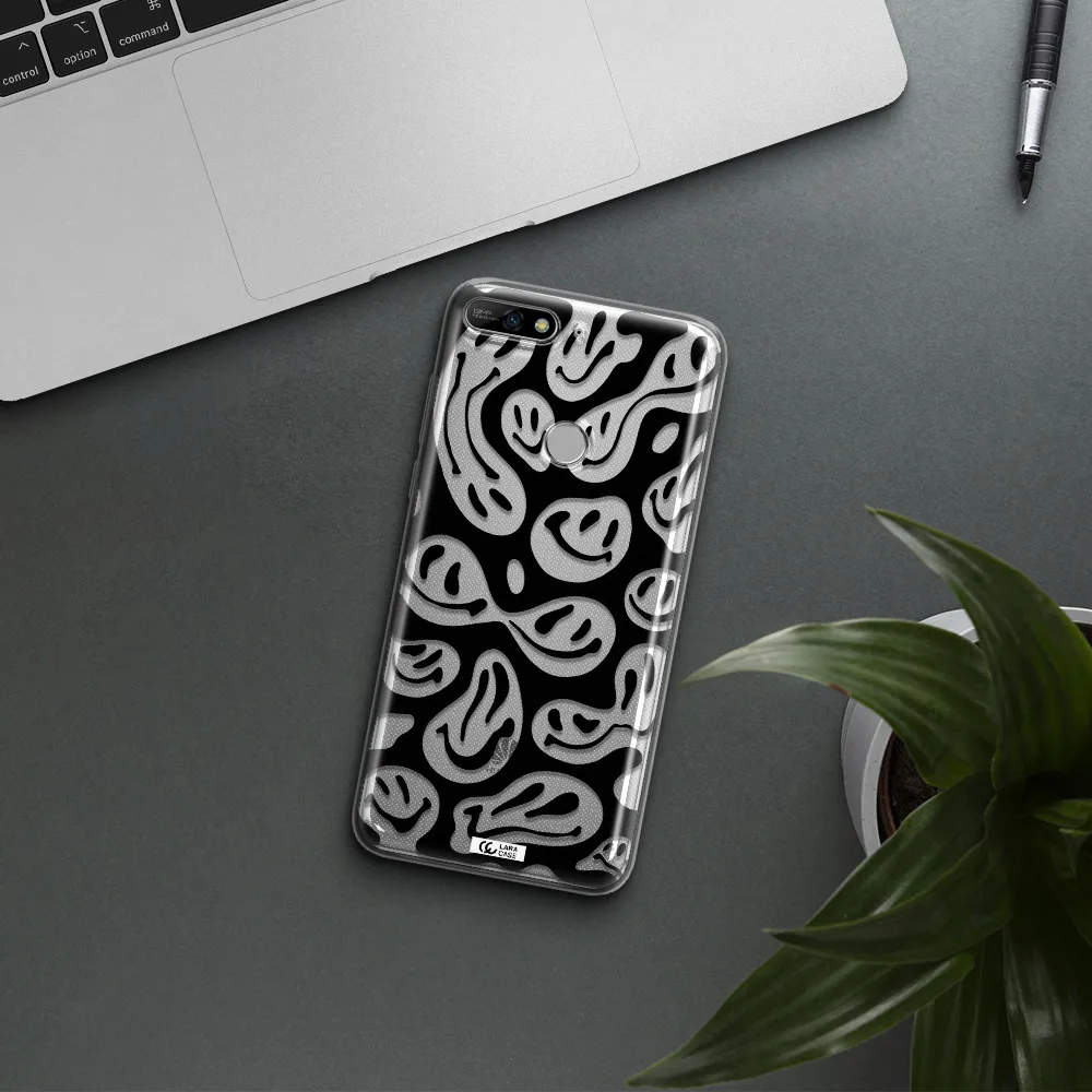 Smiley Faces Huawei Y7 2018 Clear TPU Case