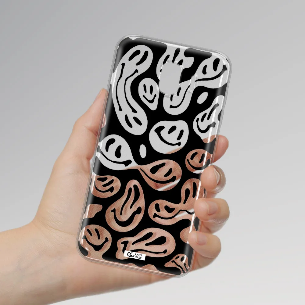 Smiley Faces Samsung J4 Clear TPU Case